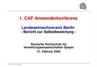 1 caf anwenderkonferenz