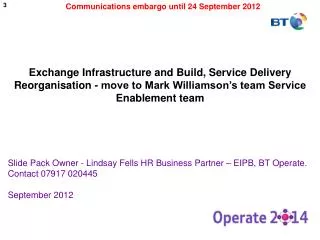 Communications embargo until 24 September 2012