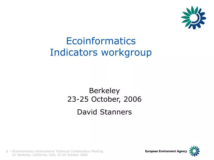 ecoinformatics indicators workgroup