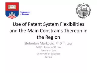 Use of Patent System Flexibilities and the Main Constrains Thereon in the Region