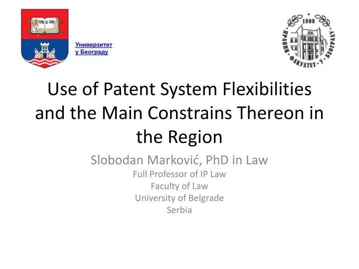 use of patent system flexibilities and the main constrains thereon in the region