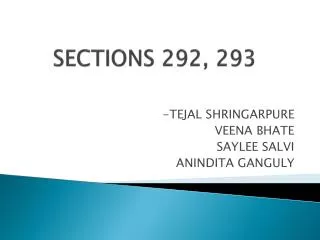 SECTIONS 292, 293
