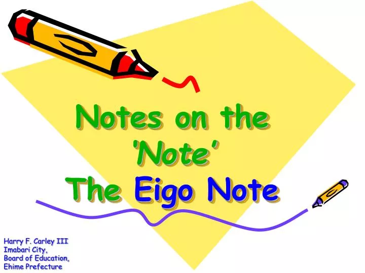 notes on the note the eigo note