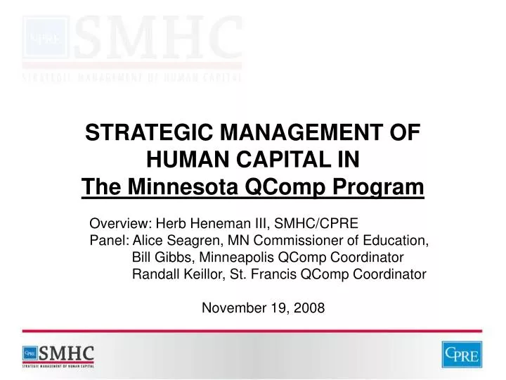 strategic management of human capital in the minnesota qcomp program