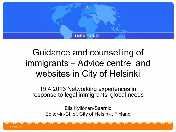 guidance and counselling of immigrants advice centre and websites in city of helsinki