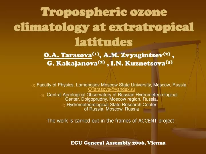 tropospheric ozone climatology at extratropical latitudes