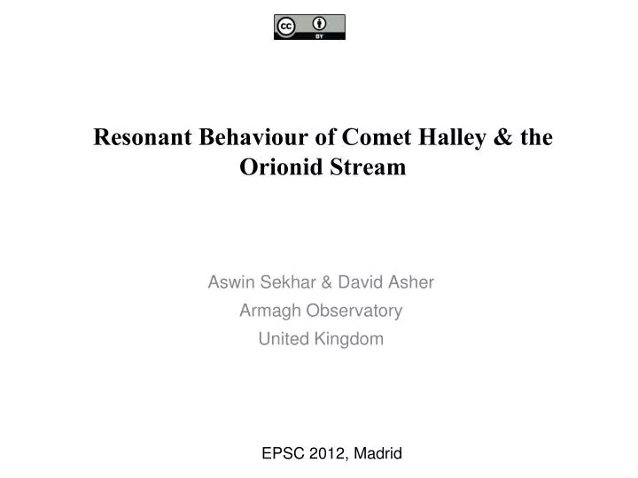 resonant behaviour of comet halley the orionid stream