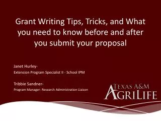 Grant Writing Tips, Tricks, and What you need to know before and after you submit your proposal