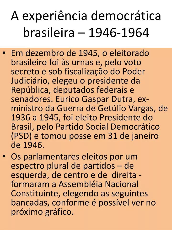 a experi ncia democr tica brasileira 1946 1964