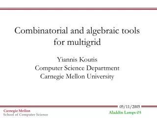 Combinatorial and algebraic tools for multigrid