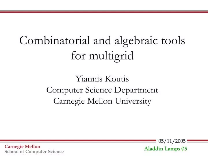 combinatorial and algebraic tools for multigrid
