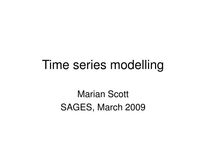 time series modelling