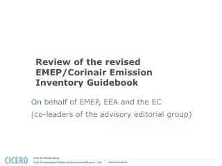Review of the revised EMEP/Corinair Emission Inventory Guidebook