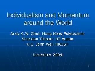 Individualism and Momentum around the World