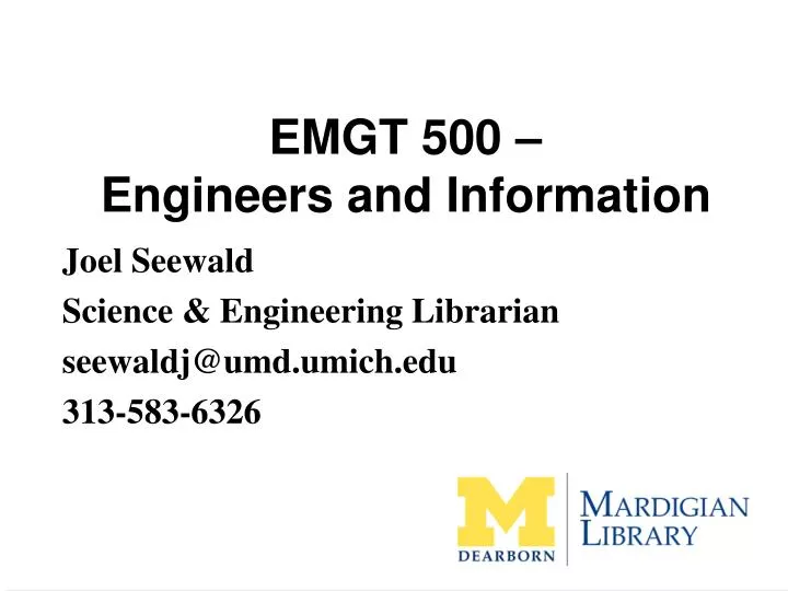 emgt 500 engineers and information