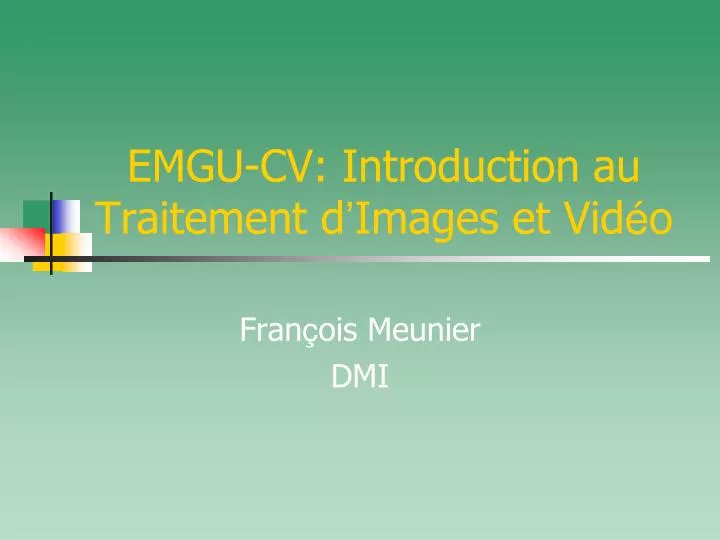 emgu cv introduction au traitement d images et vid o