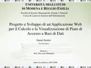 daniel stoilov tesi di laurea