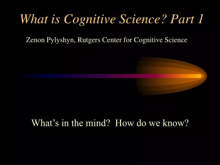 what is cognitive science part 1