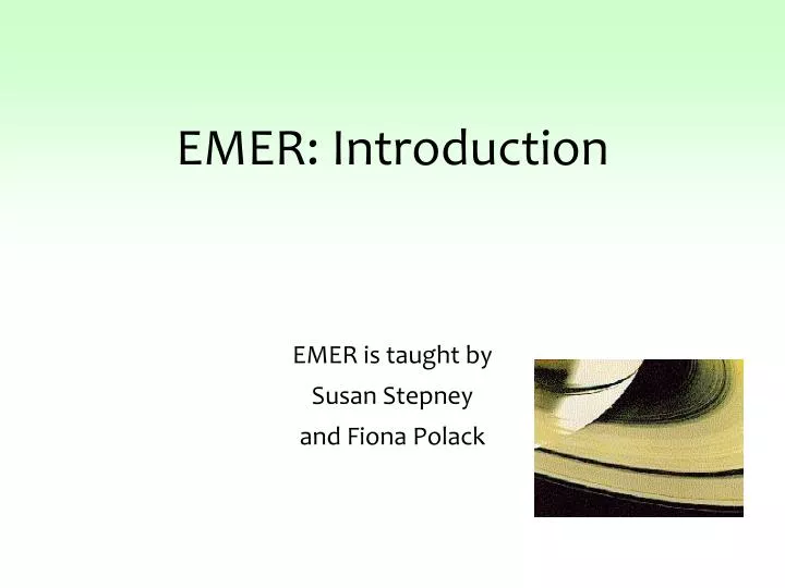emer introduction