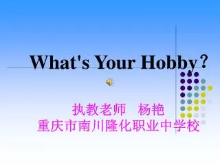 What's Your Hobby ？