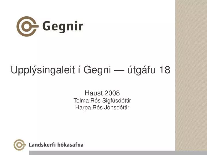 uppl singaleit gegni tg fu 18