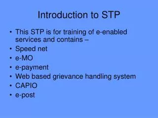 Introduction to STP