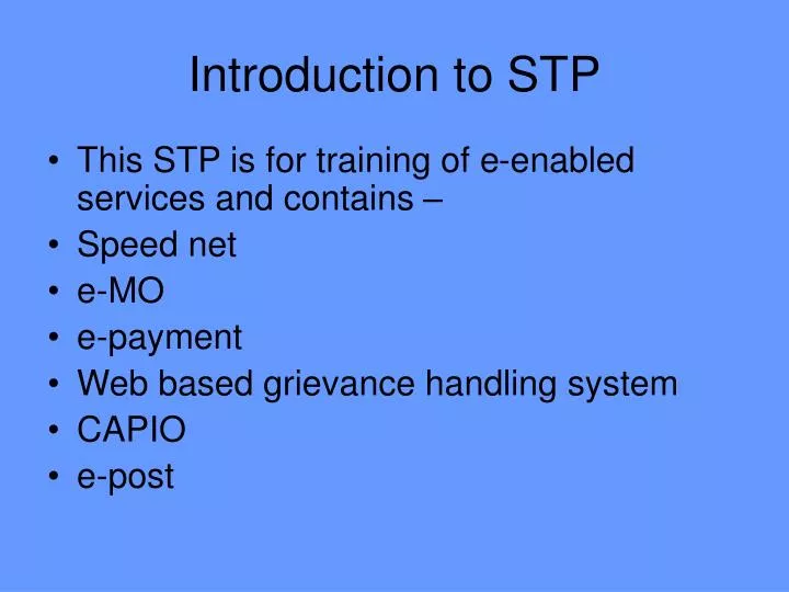 introduction to stp