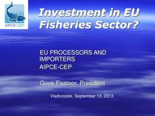 Investment in EU Fisheries Sector?