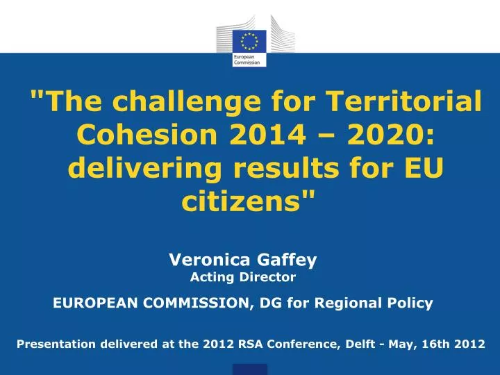 the challenge for territorial cohesion 2014 2020 delivering results for eu citizens