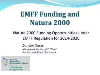 EMFF Funding and Natura 2000