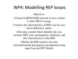 WP4: Modelling REP losses