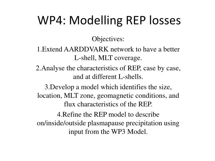 wp4 modelling rep losses