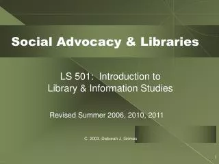 Social Advocacy &amp; Libraries