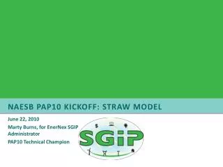 NAESB PAP10 Kickoff: Straw Model