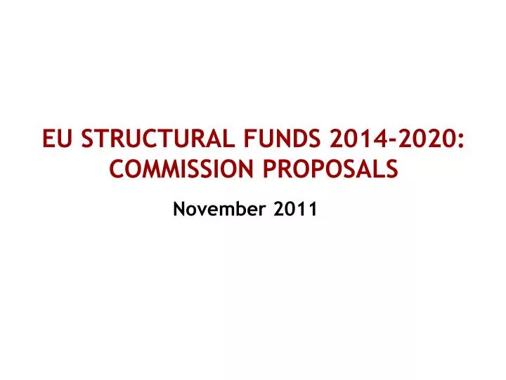eu structural funds 2014 2020 commission proposals