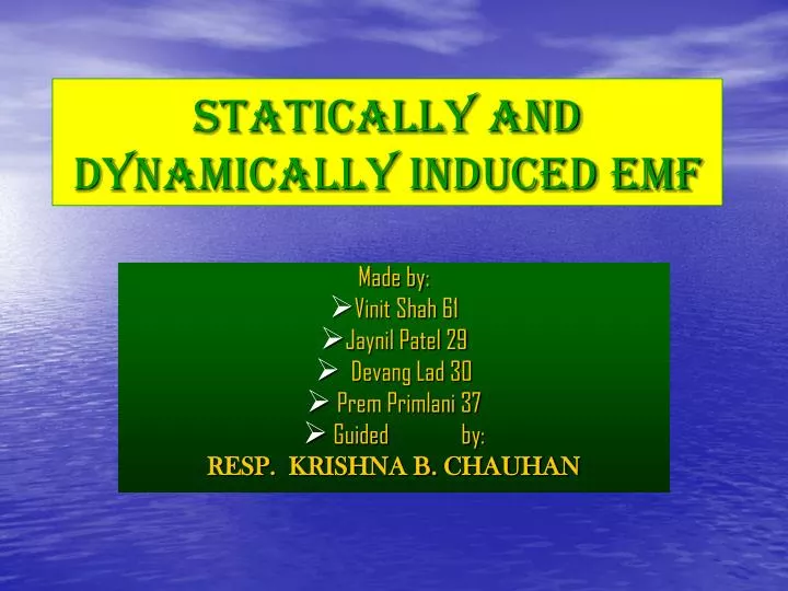 statically and dynamically induced emf