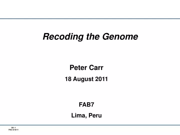 recoding the genome