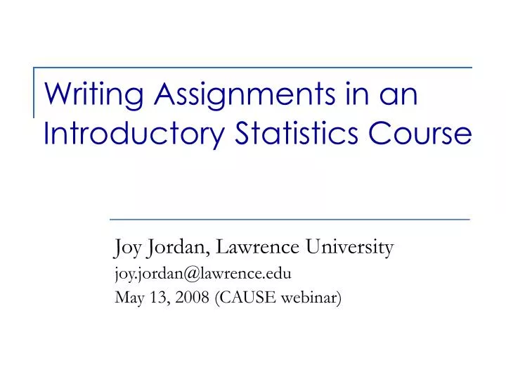 writing assignments in an introductory statistics course