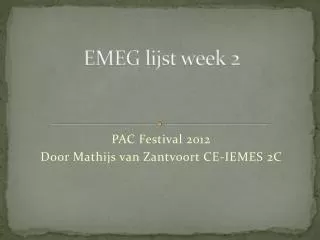 emeg lijst week 2