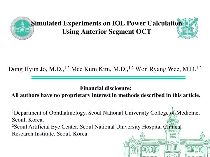 simulated experiments on iol power calculation using anterior segment oct