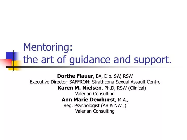 mentoring the art of guidance and support