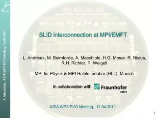 SLID interconnection at MPI/EMFT