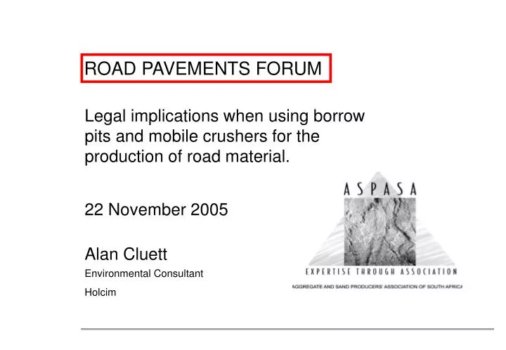 road pavements forum