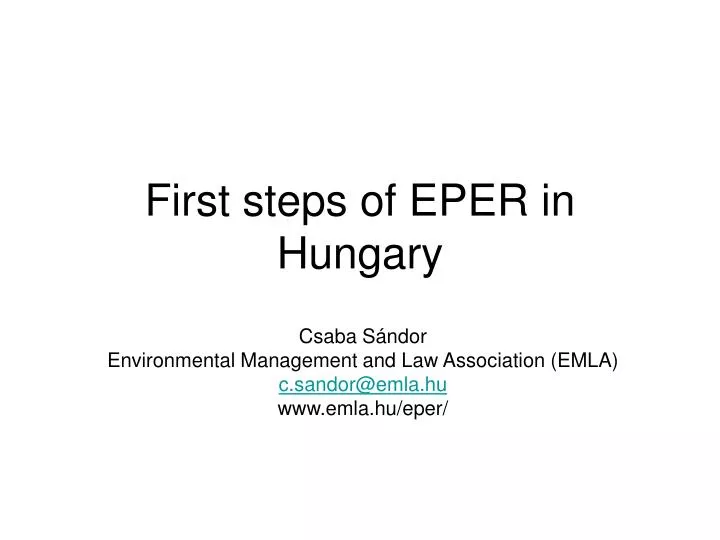 first steps of eper in hungary