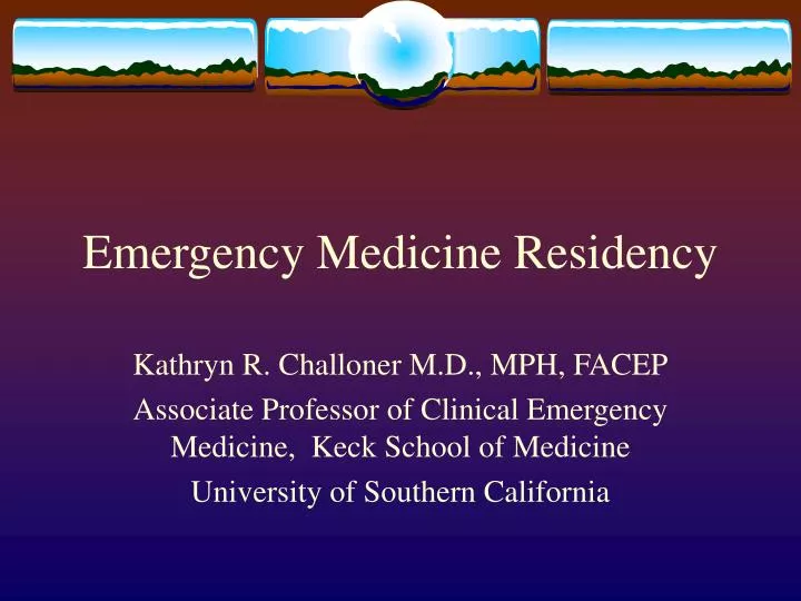 emergency medicine residency