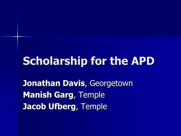 scholarship for the apd