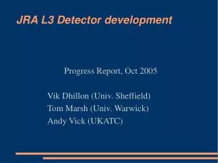 JRA L3 Detector development
