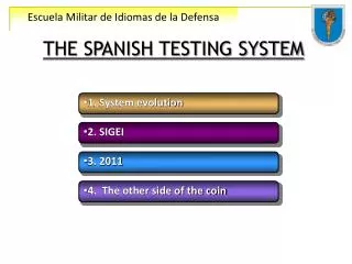 THE SPANISH TESTING SYSTEM