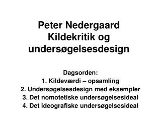 peter nedergaard kildekritik og unders gelsesdesign