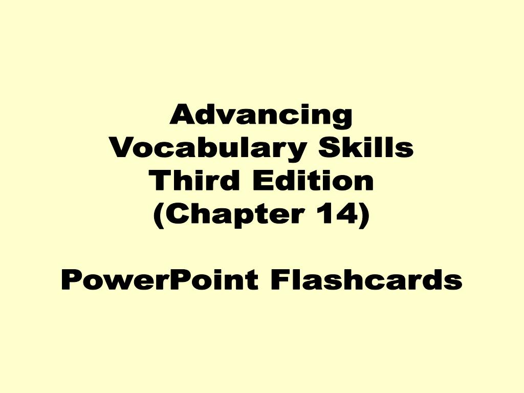 PPT - Advancing Vocabulary Skills Third Edition (Chapter 14) PowerPoint ...